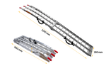 UNITRAILER ALR002 opklapbare aluminium oprijplaat voor aanhanger 221 cm 340 kg met riem