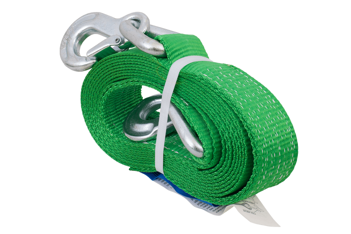 Sleepkabel met haken HILLS sleepband 5m/60mm/6t groen