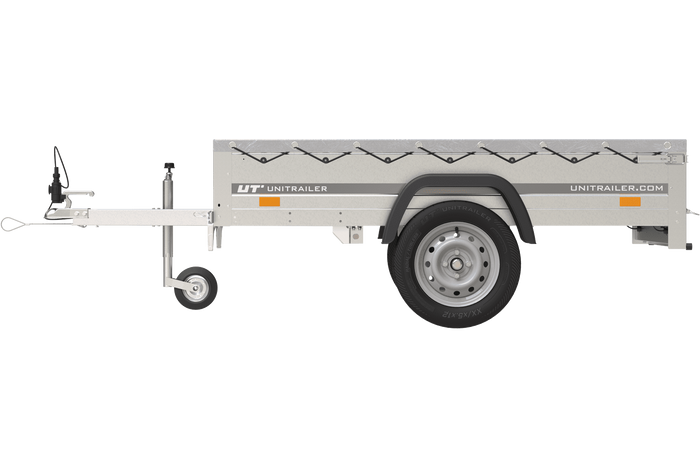 Tuinaanhanger 200 Kipp met neuswiel, H-0 frame en grijs dekzeil