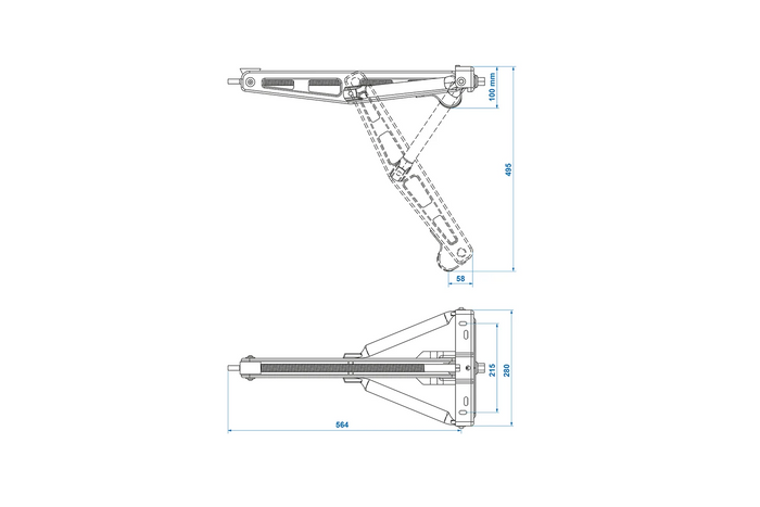 ProPlus 361504 uitschuifbare hoeksteunstabilisator voor aanhanger van 750 kg, 495 mm