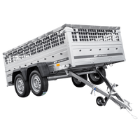 Lichte aanhanger 264x150 UNITRAILER GARDEN 265/2 KIPP met gaaswanden, H-0 frame en grijze afdekking