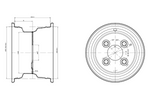 UNITRAILER stalen velg 5,5Ix8"H2 4x100 ET:-2