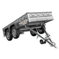 Tweeassige aanhanger met aluminium zijwanden 264x125 Unitrailer Garden 264/2 KIPP ALU met H-0 frame en grijze afdekking