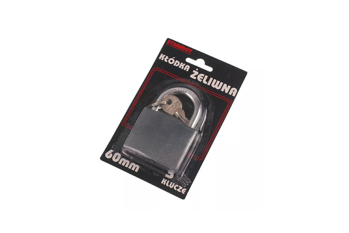 Gietijzeren hangslot 60mm HERMON, oogdiameter 8mm