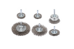 Set van zes YATO YT-47593 roestvrijstalen borstels met schacht voor boormachine