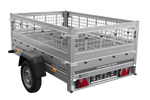 Enkelassige aanhanger 200x125 UNITRAILER GARDEN 201 KIPP met zijwanden van gaas