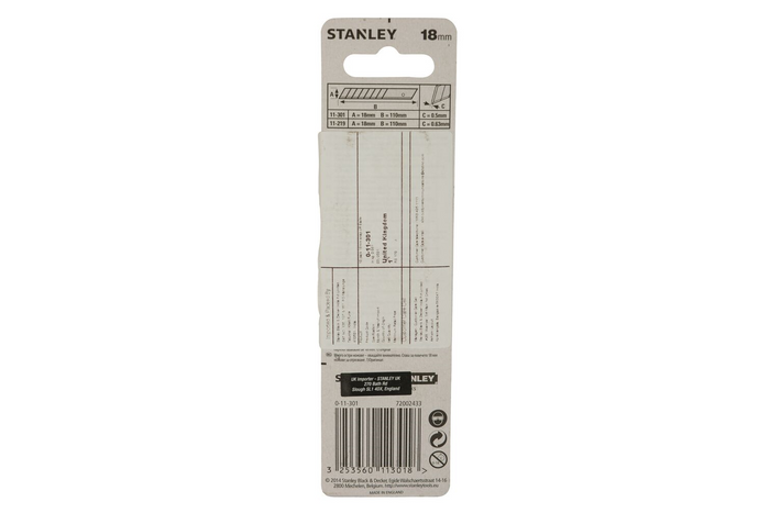 STANLEY afbreekmesjes 18mm, vervangbare mesjes 100 stuks