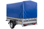 Autotransportaanhanger op veren 230x125 UNITRAILER FORCE 230/R KIPP met H-1100 frame en blauwe hoes