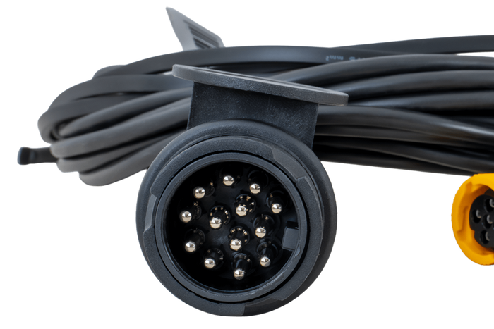 MANTES elektrische installatie, aanhangwagenkabelboom, 5,2 m, 13-pins stekker, 2x5-pins bajonetten