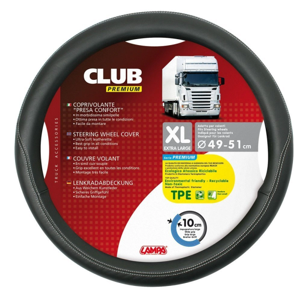 OUTLET XL Club Premium Lederen Stuurwielhoes voor Vrachtwagens