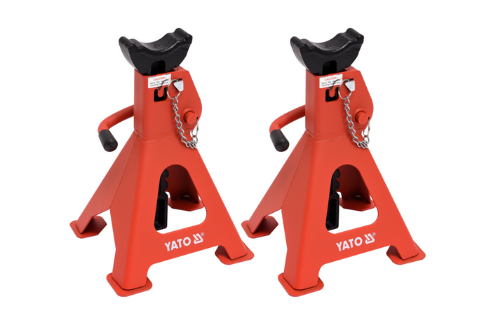 Set van twee YATO YT-17311 autokriksteunen voor 3-tons hefbruggen.