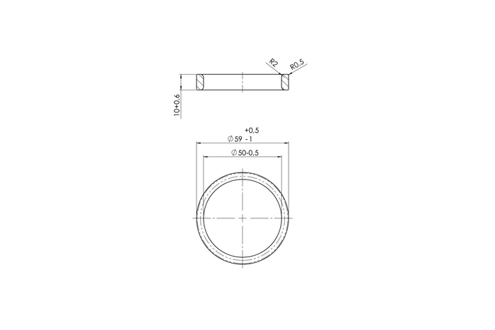 AL-KO 371372 dempingsring, dempingsrubber voor de schuif van de vrijloopinrichting, diameter 50 mm