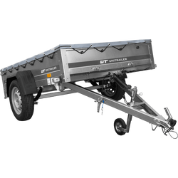 Autoaanhangwagen op veren 200x125 UNITRAILER GARDEN 201/R KIPP met H-0 frame en grijze kap
