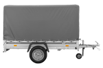 Autoaanhanger met aluminium zijwanden 230x125 Unitrailer Garden 230 KIPP ALU met H1100 frame en grijze afdekking