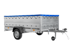 Autotrailer op veren 264x150 UNITRAILER GARDEN 265/R KIPP met BIS-zijwanden, H-0 frame en blauwe afdekking