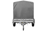 Autoaanhanger met aluminium zijwanden 230x125 Unitrailer Garden 230 KIPP ALU met H1100 frame en grijze afdekking