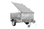 Lichte aanhangwagen op veren 200x125 UNITRAILER GARDEN 201/R KIPP met BIS zijwanden en aluminium deksel