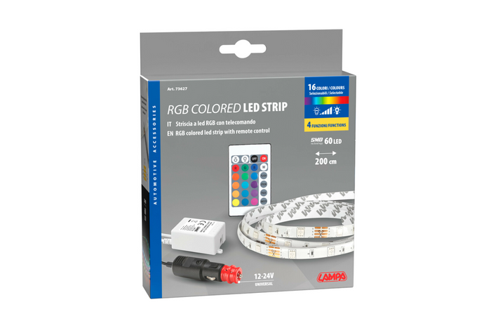 RGB LED-strip met zelfklevende tape LAMP 12/24V 200 cm