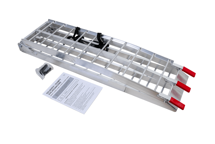 UNITRAILER ALR002 opklapbare aluminium oprijplaat voor aanhanger 221 cm 340 kg met riem