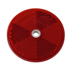 Ronde reflector met gat, rode ASPOCK 60mm reflector