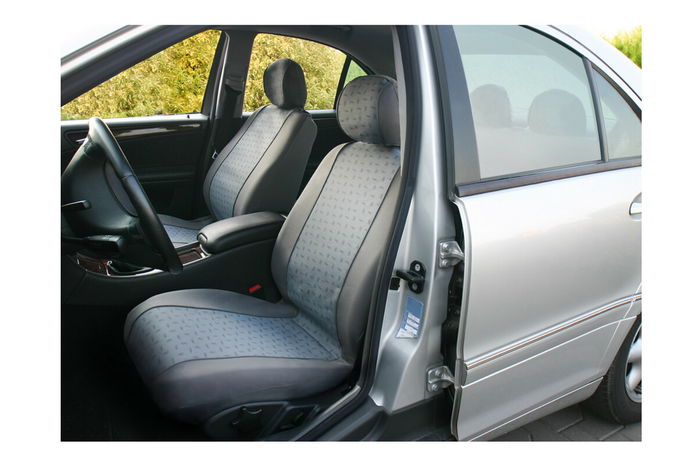 Set autostoelhoezen LAMPA Glamur grijs, voor de voorstoelen