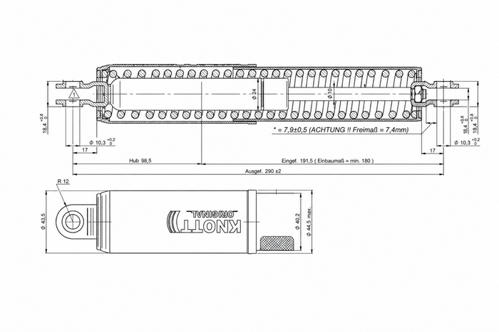 KNOTT KF-GF1 oplooprem/remschokdemper voor aanhanger