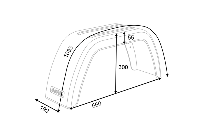 DOMAR D20112 spatbord 13-14 inch 660x190 mm voor aanhanger platte wielkast 