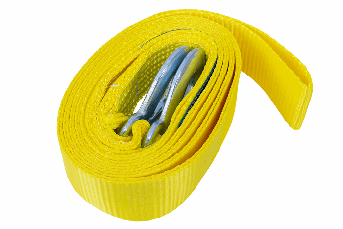 Sleepkabel met haken UNITRAILER sleepband 4,5m/50mm/3t geel