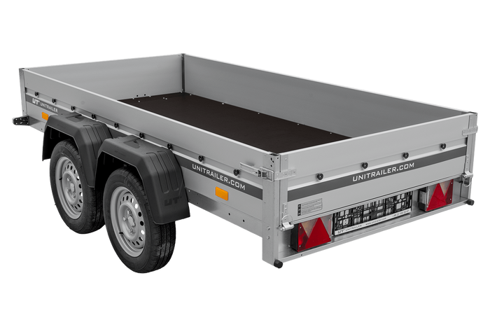 Tweeassige aanhanger met aluminium zijwanden 264x125 Unitrailer Garden 264/2 KIPP ALU