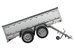 Tweeassige aanhanger met aluminium zijwanden 264x125 Unitrailer Garden 264/2 KIPP ALU met BIS-zijwanden, H-0 frame en grijze afdekking