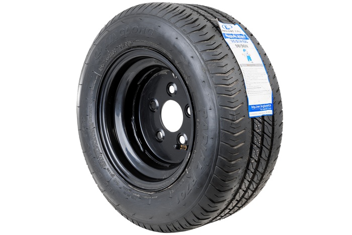 OUTLET Versterkt wiel voor aanhangwagen LINGLONG BAND 195/55 R10C 98/96N UNITRAILER VELG zwart 6Jx10&quot; 5x112 ET:-4