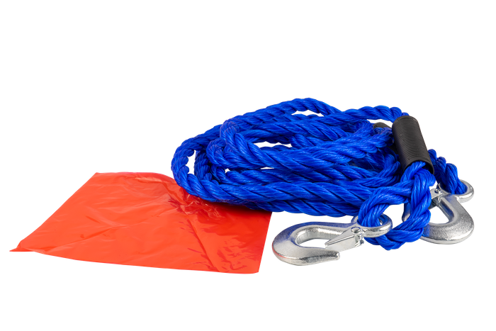 Sleepkabel met haken LAMP sleepband 4m/18mm/5t blauw