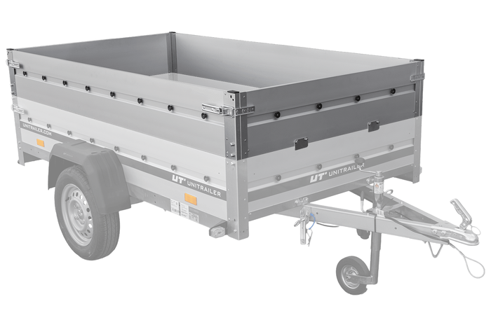 BIS aluminium zijwanden voor de UNITRAILER GARDEN 230 KIPP ALU aanhanger