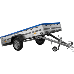 Lichte aanhangwagen 264x125 UNITRAILER GARDEN 264 KIPP met H-0 frame en blauwe kap
