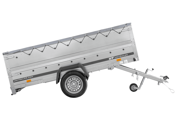 Autotrailer 264x150 UNITRAILER GARDEN 265 KIPP met opzetborden, H-0 frame en grijze huif