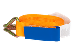 Set van vier KAMAR 3m/25mm/0.8t oranje transportbanden met spaninrichting