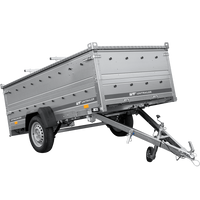 Enkelassige aanhangwagen op veren 264x125 UNITRAILER GARDEN 264/R KIPP met BIS zijwanden en aluminium afdekplaat