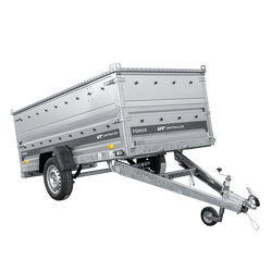 Enkelassige aanhanger op veren 264x125 UNITRAILER FORCE 264/R KIPP met BIS-zijwanden en aluminium afdekking