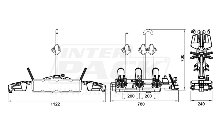 OUTLET Inter Pack New Spider 3 - fietsendrager voor 3 fietsen 