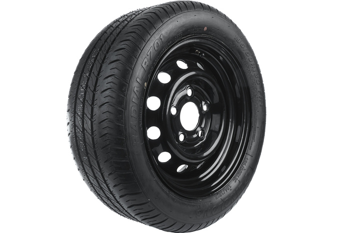 Versterkt wiel voor aanhangwagen LINGLONG BAND 195/50 R13C 104/101N UNITRAILER VELG zwart 5.5Jx13"H2 5x112 ET:30