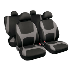 Set autostoelhoezen LAMPA Capri zwart/grijs, voor de voor- en achterstoelen