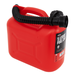 5L HERMON kunststof jerrycan met trechter, rood
