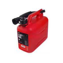 5L HERMON kunststof jerrycan met trechter, rood