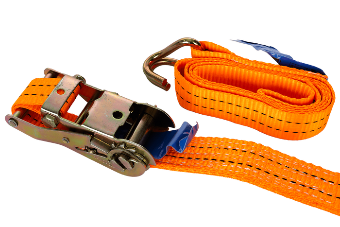 Set van vier UNITRAILER 2m/35mm/2t oranje transportbanden met spaninrichting
