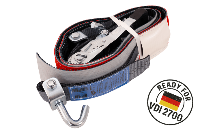 HEFFA CARLINE 130 spanband voor sleepwagens wielbevestigingsband 5m/50mm/5t VDI 2700