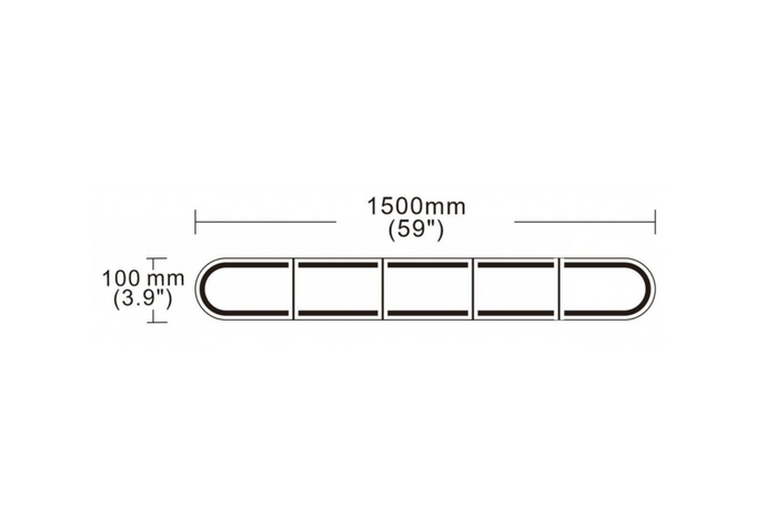 KAMAR DARK BLK0062 LED-waarschuwingslamp, 6-standen flitslamp, 1500x100mm