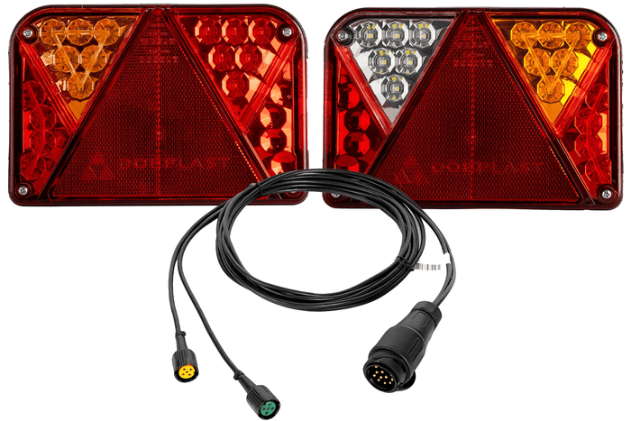 DOBPLAST DPT35 LED achterlichten + MANTES kabelboom 4,1 m 13-polig