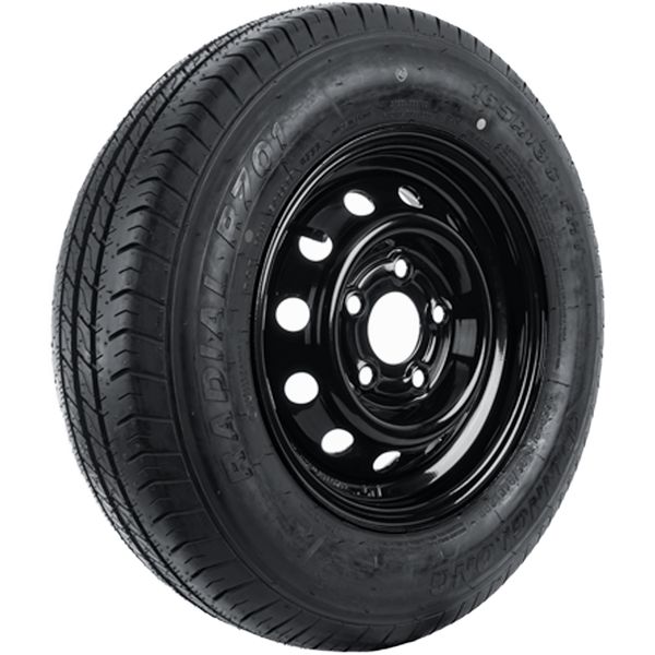 Versterkte wiel voor aanhangwagen LINGLONG BAND 165/80 R13C 96/94N UNITRAILER VELG zwart 4.5Jx13"H2 5x112 ET 30