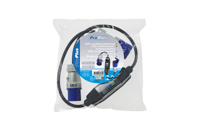 ProPlus 373589 CEE-adapterkabel met differentiaalschakelaar, 120 cm