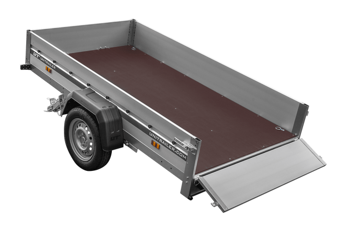 Autoaanhanger op veren met aluminium zijwanden 230x125 Unitrailer Garden 230/R KIPP ALU